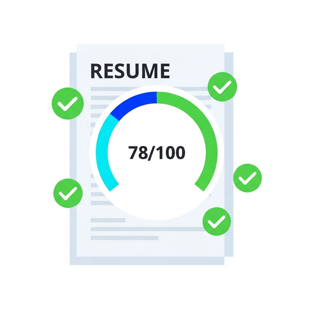 ATS resume score meter showing 78 out of 100 with quality assessment indicators for Indian job seekers